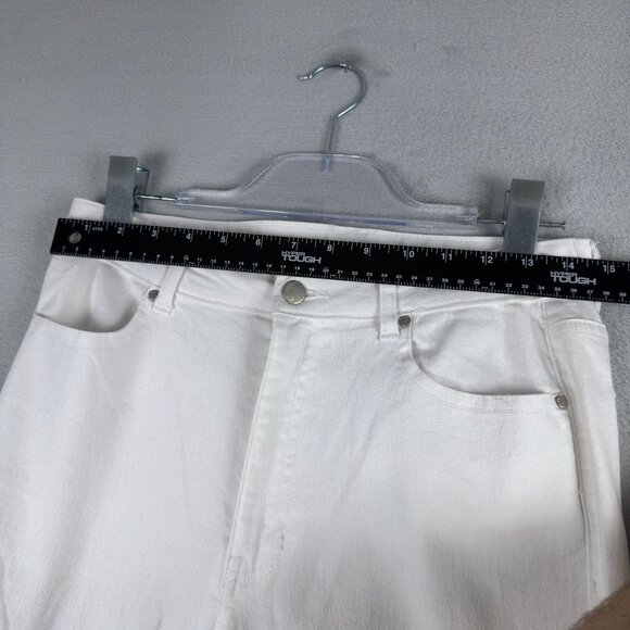 Bluespice Cargo Jeans Bootcut Leg Womens Size 9 Mid Rise White Denim Stretch - Picture 7 of 11